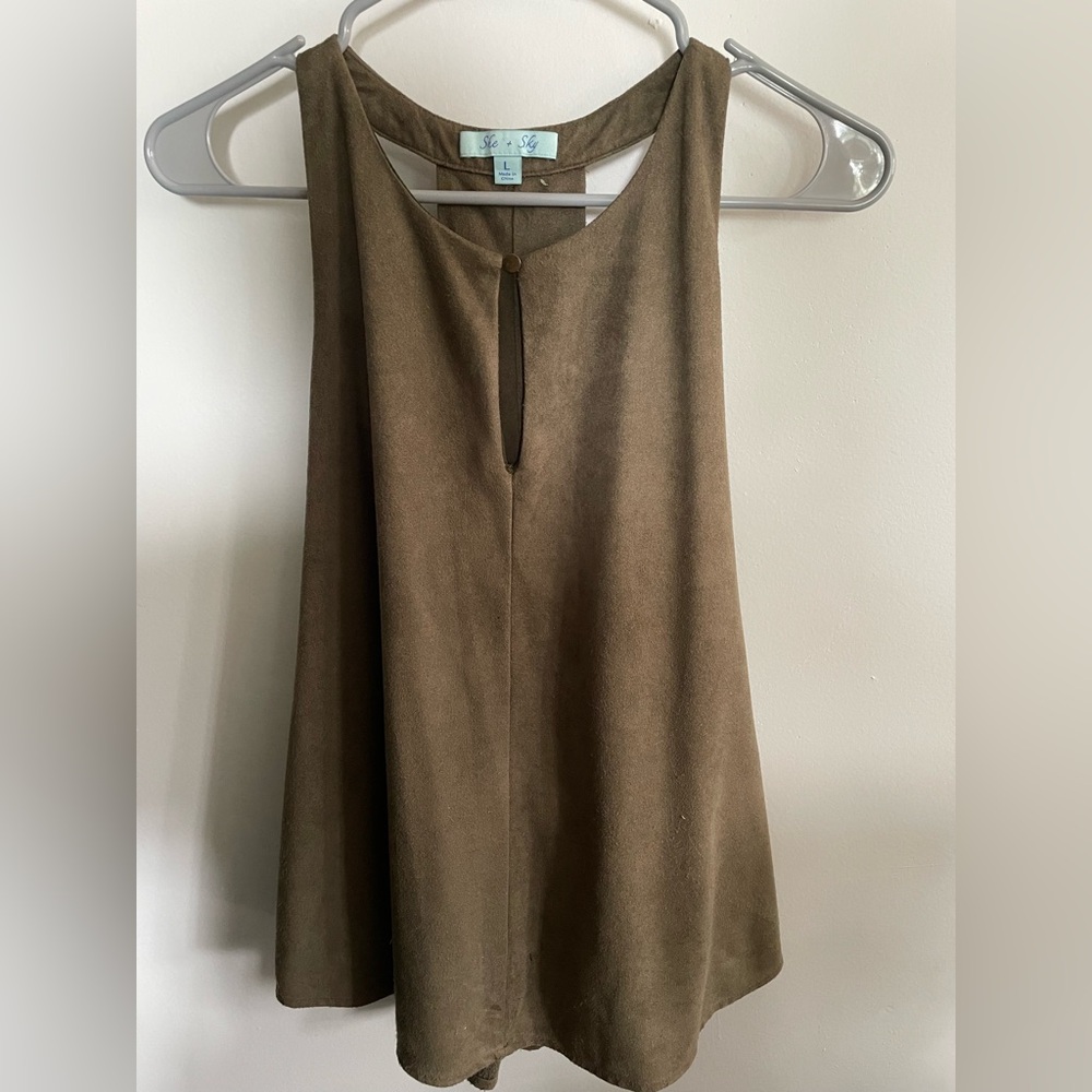 She + Sky Tan Sleeveless Top